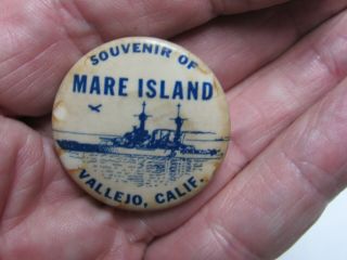 World War 2 Victory Pinback Home Front Pin Wwii Mare Island California Souvenir