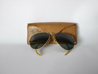Vintage Bausch & Lomb Ray Ban Aviator Pilot Sunglasses With Case