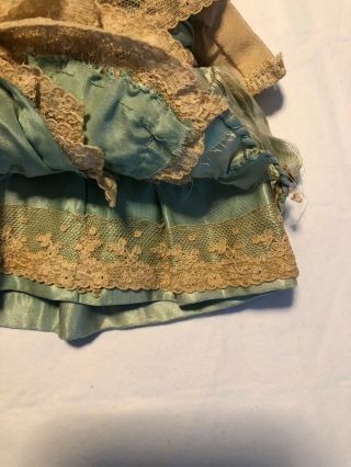 Sweet Antique Satin & Lace Trim Petite Doll Dress w/Hat. 8