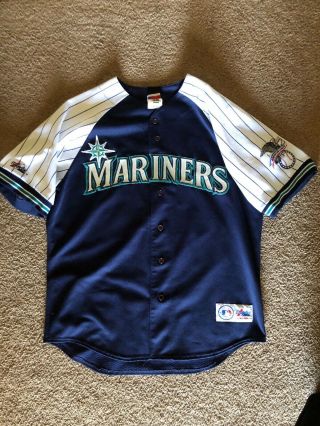 Vtg Ken Griffey Seattle Mariners Jersey T - Shirt Size Large Majestic Made In Usa