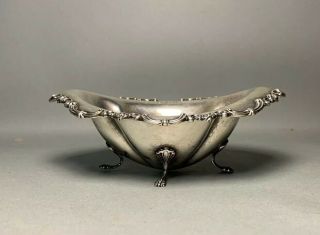 Vintage Sterling Silver Footed Oval Candy Or Nut Dish