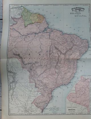 VINTAGE 1897 Rand McNally Standard Atlas of the World: Large Library Editio 8
