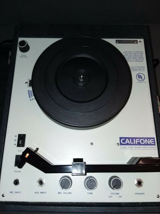 Vintage Califone 1035AV Variable Speed Phonograph Record Player Turntable 2