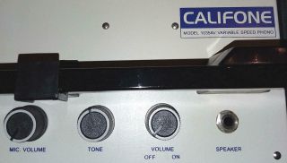 Vintage Califone 1035AV Variable Speed Phonograph Record Player Turntable 5