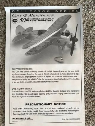 Cox 50th Anniversary Edition Pitts Special Vintage Limited Edition 8