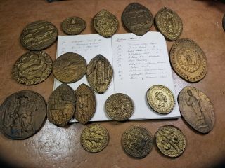 rare 19th cen wax seal impressions 120 plus with index 10