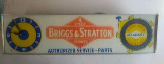 Vintage Briggs & Stratton Advertising Clock.  37 " X 10 " Lighted