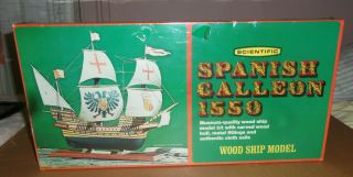 Vintage Scientific Spanish Galleon Wood/metal/cloth Model Kit 184