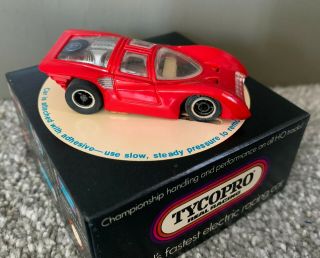 TYCOPRO Ferrari P5 HO Scale Rare VTG RED CAR HT 50 MOTOR tyco pro Slot 8806:400 2