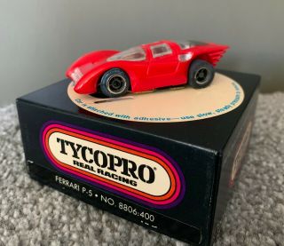 TYCOPRO Ferrari P5 HO Scale Rare VTG RED CAR HT 50 MOTOR tyco pro Slot 8806:400 3