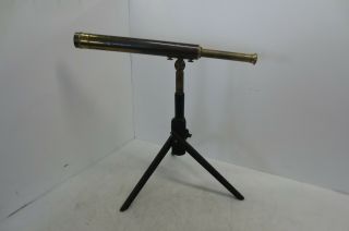 Vintage Brass Spyglass Type Telescope With Tripod Stand 22 " (extended) Pirate