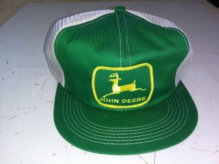 Old Vintage Hat Advertising Snap Back Farmer Patch Mesh John Deere K Brand Usa