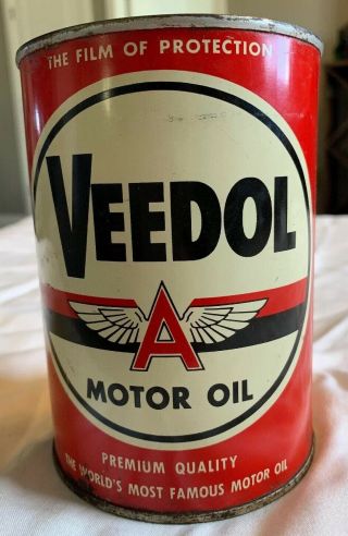 Vintage Veedol One Quart Motor Oil Can