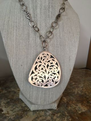 Lois Hill RARE Trunk Show Pendant Necklace with Scroll Design One of a Kind 4