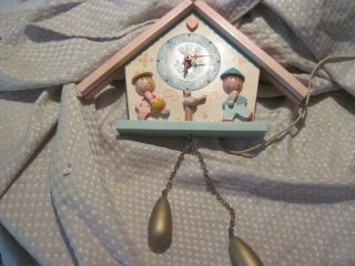 Vintage Irmi Wooden Nursery Clock Rare