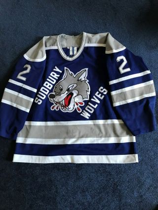 Sudbury Wolves Ohl Game Worn / Hockey Jersey - Vintage 1990 