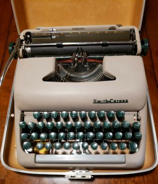 Smith Corona Typewriter Sterling,  W/case,  Vintage Antique