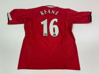 Rare Vintage Roy Keane Manchester United Nike Men’s Red Soccer Jersey - Large