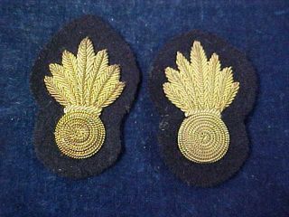 Orig Ww2 Officers Bullion Wire Collar Badges " Rca " Royal Canadian Artillery