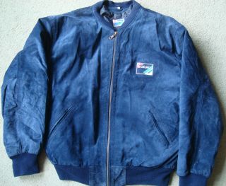 Vintage Navy Suede Team Suzuki Leather Rgv500 Jacket Krjr Aoki Wsbk Motogp 1998