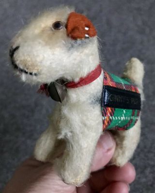 Vintage 1950 ' s Vogue Doll - Ginny ' s Miniature Steiff Puppy Dog Fox Terrier W/ID 5