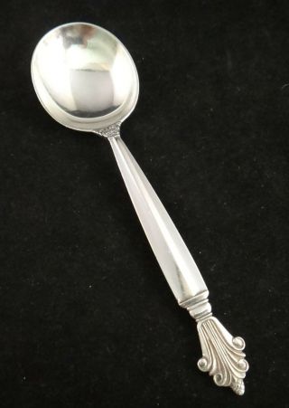 Vintage Georg Jensen Sterling Silver 5 5/8” Spoon.  Acanthus Pattern,  1945 - 1951.