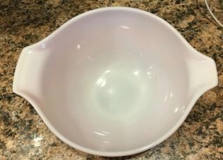 VINTAGE PYREX PINK / WHITE GOOSEBERRY MIXING BOWL 442 1 1/2 QUART 6