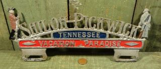 Vtg Shiloh Pickwick Tennessee Vacation Paradise License Plate Topper Souvenir