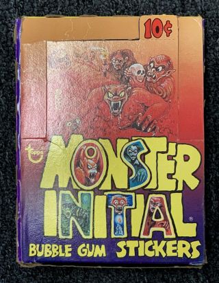 1974 Topps Monster Initial Box 35/36 Packs Very Rare Wacky Packages