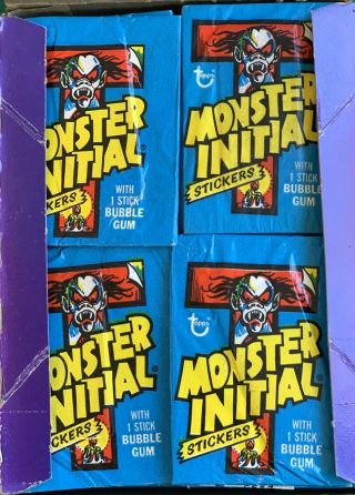 1974 Topps MONSTER INITIAL Box 35/36 Packs VERY RARE Wacky Packages 2