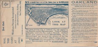 Vintage C1913 Havenscourt,  Oakland Real Estate Development Flyer " Restricted "