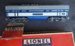 Lionel Trains 1955 Vintage 2367 - C Wabash F3 Diesel Engine " B Unit " W/ Box