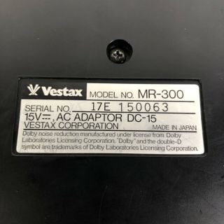 VESTAX MR 300 4 TRACK CASSETTE RECORDER TAPE DECK VINTAGE JAPAN W/ BOX 8