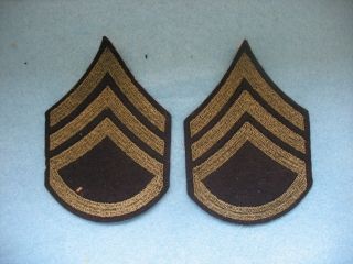 Wwii Us Army Staff Sergeant Grade 3 Wool Stripes / Chevrons