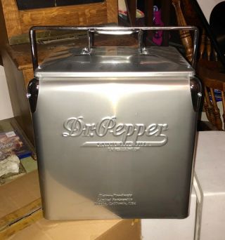 Stainless Steel Dr Pepper Six Pack Cooler Rare With Box