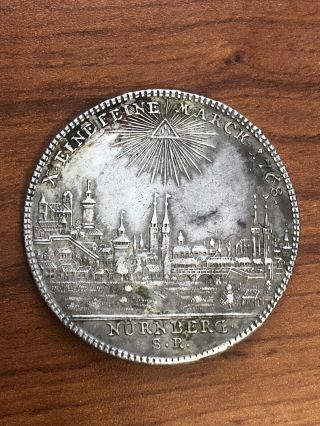 German States Nurnberg Thaler,  1768,  City View Silver Coin Rare Taler Germany
