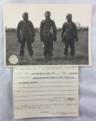 Orig 1943 Wwii Signal Corps Photo Camp Gordon Georgia Decontamination Squad