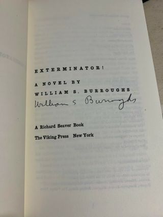 William S.  Burroughs EXTERMINATOR first edition & - rare galley SIGNED 4