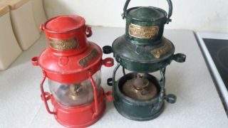 Pair Vintage Maritime Marine Ships Lanterns - Anchor - Simpson Lawrence Glasgow