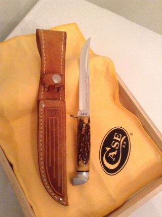 Vintage Case Xx 1940 - 64 Fixed Blade Hunting Knife With Leather Sheath