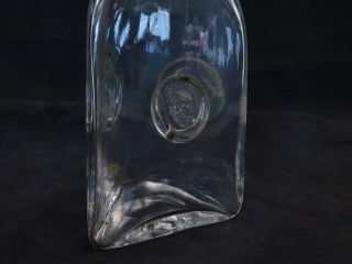 Vintage KOSTA BODA SWEDEN Unusual Triangular Clear Glass DECANTER - S28 8