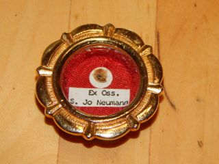 Vintage Saint John Neumann Reliquary Relic Pendant S.  Jo.  Neumann,