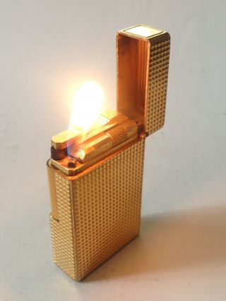 Vintage St Dupont Paris France Gold Plated Butane Lighter