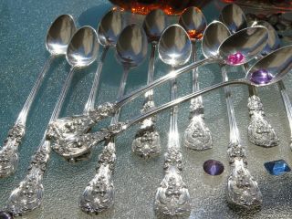 1 LARGE STERLING SILVER ICED TEA SPOON REED BARTON FRANCIS 1 FLATWARE OLD GREAT 3