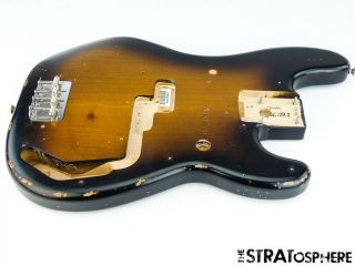 Fender Vintage 50s Road Worn P Bass Body & Hardware Precision Sunburst Relic