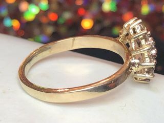 VINTAGE ESTATE 14K GOLD NATURAL DIAMOND RING CLUSTER FLOWER ENGAGEMENT WEDDING 2