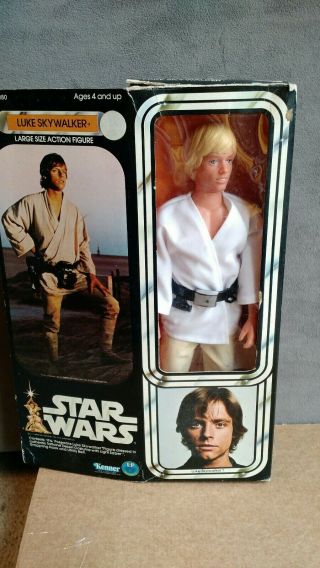 Vintage Star Wars Luke Skywalker 12 Inch W/ Box Incomplete Kenner 1978