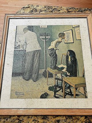 Vintage 1958 " Before The Shot " By Norman Rockwell Oil Painting - Joseph Horne Co