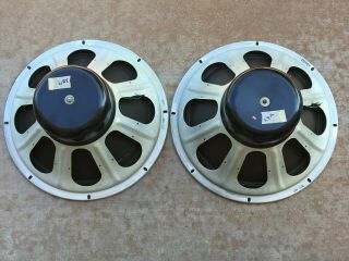 Vintage Pair 1959 Magnavox 15 " Speakers Woofers From Tube Amp With Bells