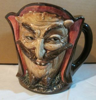 Rare Mephistopheles 2 Faced Devil Toby Mug Or Jug Large Size - Character -